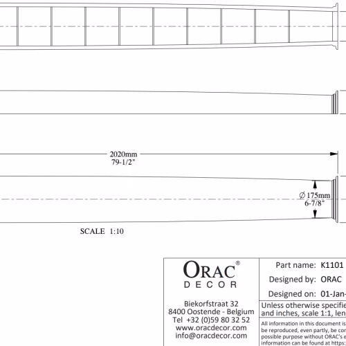 Полуколонна под покраску Orac Decor K1101
