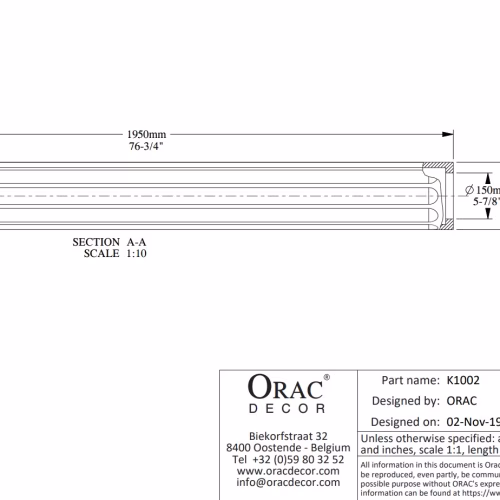 Колонна под покраску Orac Decor K1002
