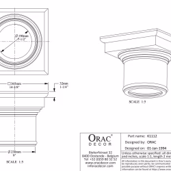 Капитель колонны под покраску Orac Decor K1112