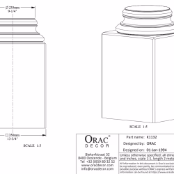 База колонны под покраску Orac Decor K1132