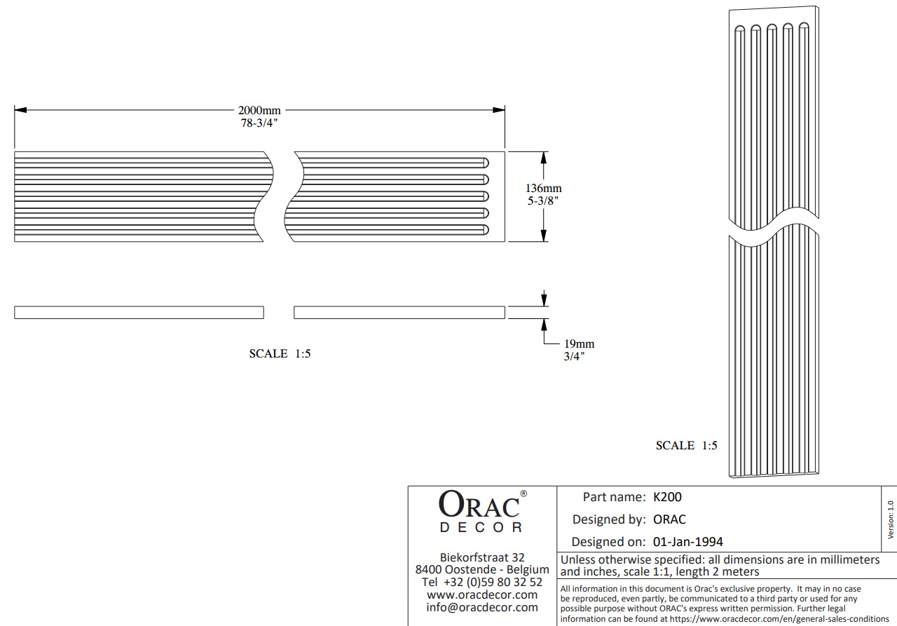 Пилястра под покраску Orac Decor K200