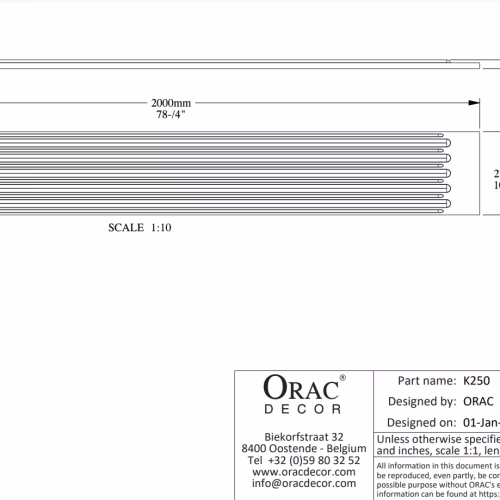 Пилястра под покраску Orac Decor K250