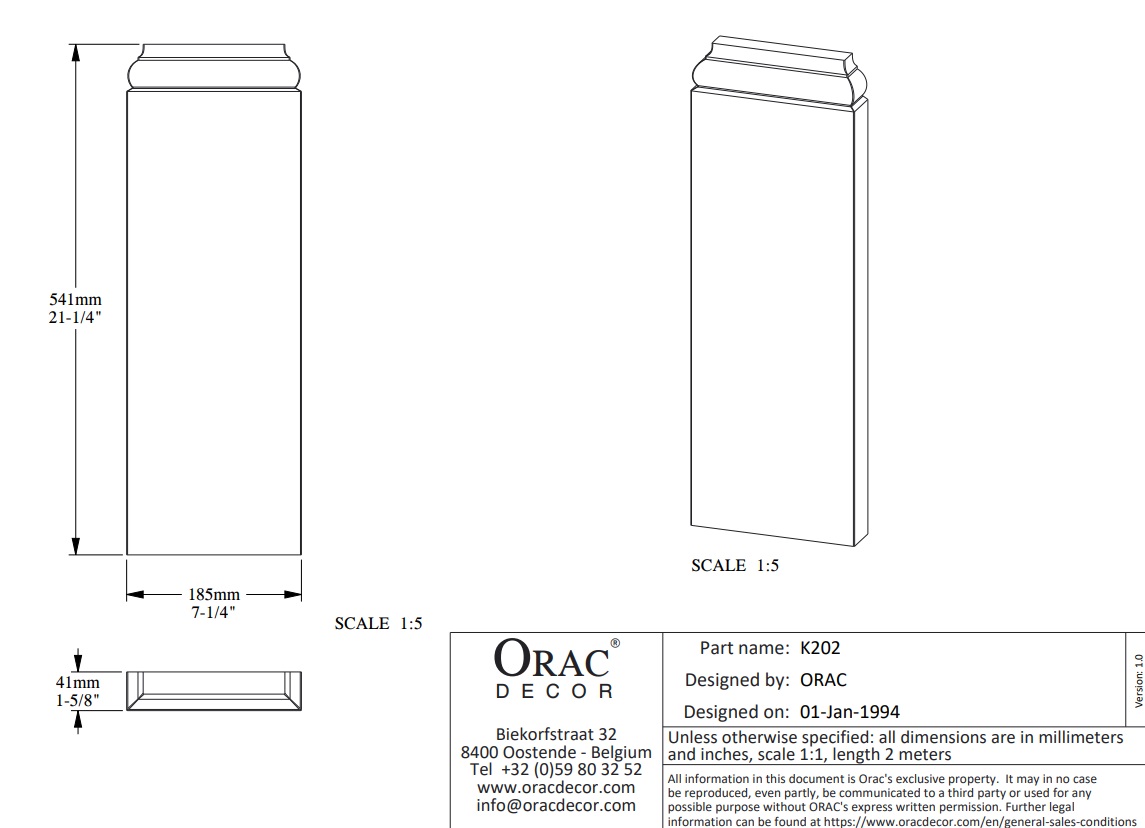 База пилястры под покраску Orac Decor K202