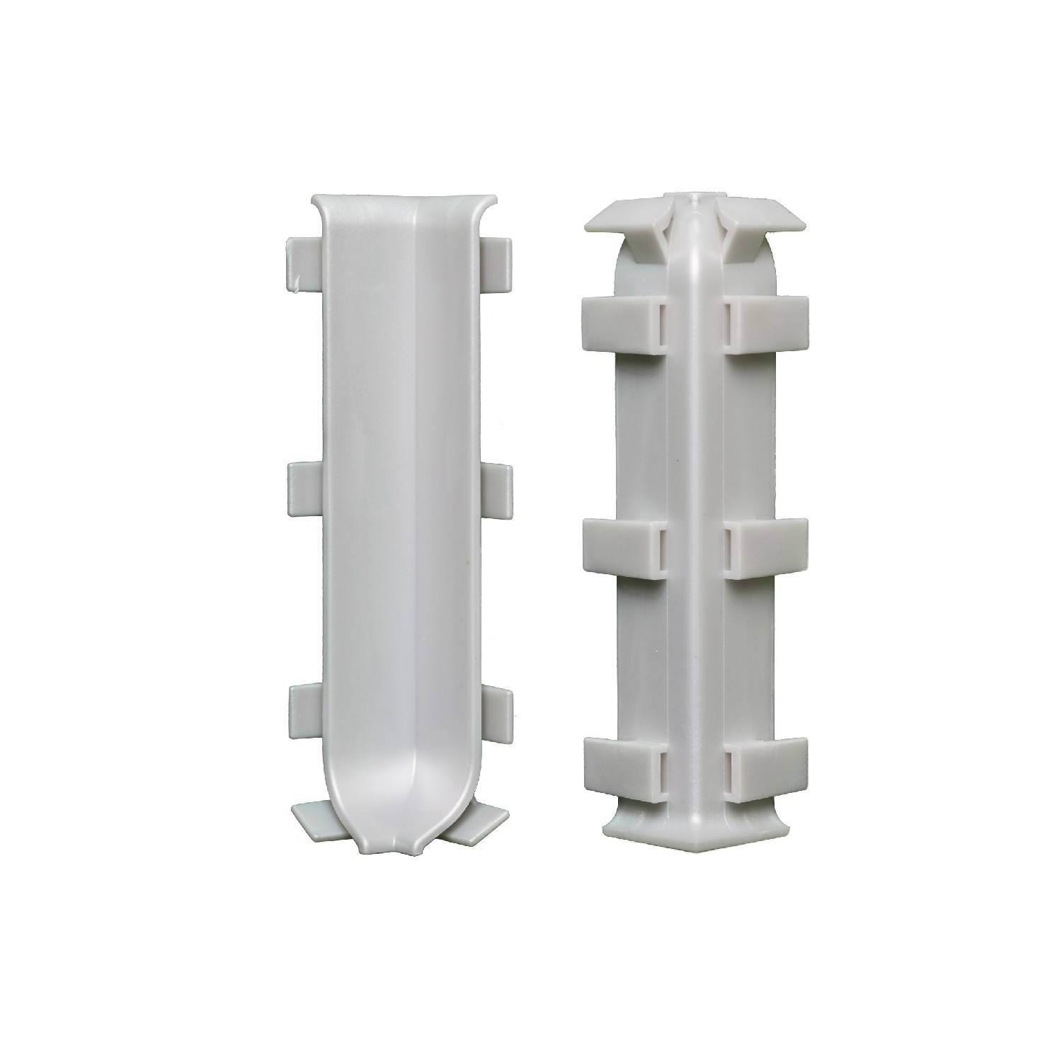 Угол пластиковый внутренний для плинтуса Bonkeel ПЛ60 серый 2 шт/уп