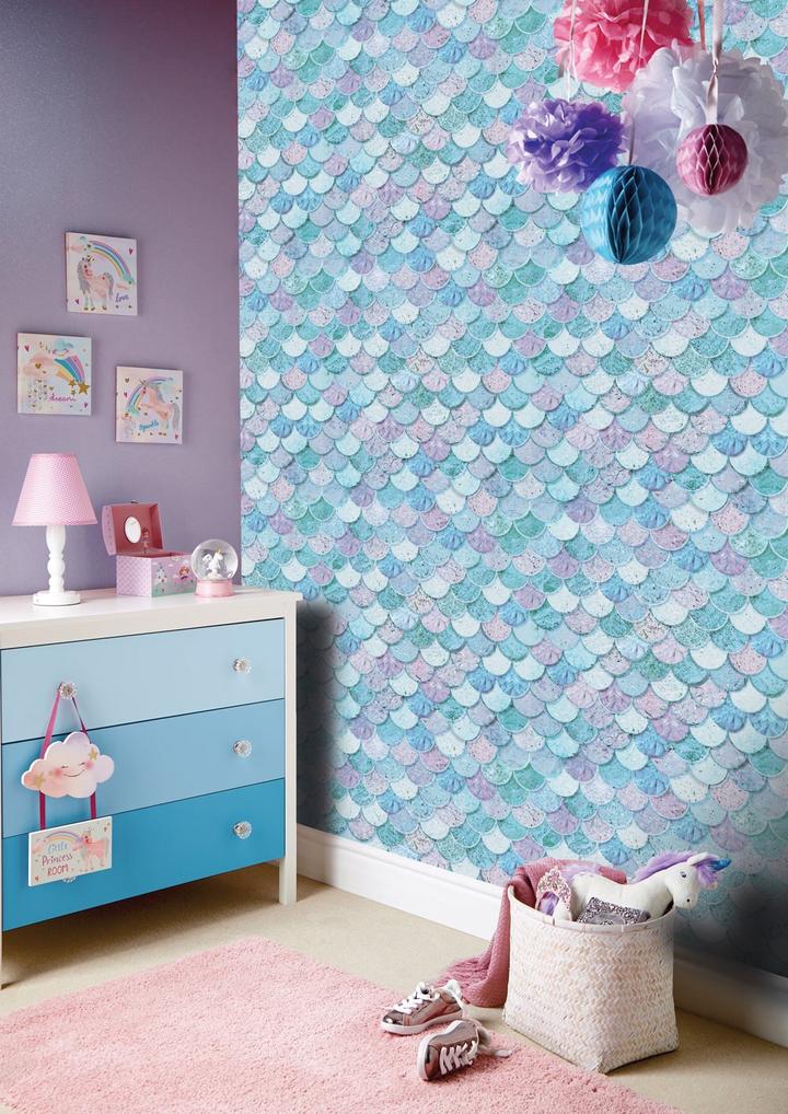 Обои ArtHouse Children Mermazing Scales 698305 фото в интерьере