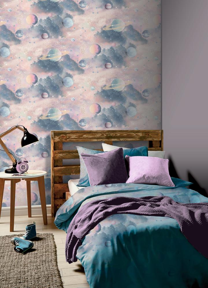Обои ArtHouse Children Glitter Planets 292900 фото в интерьере