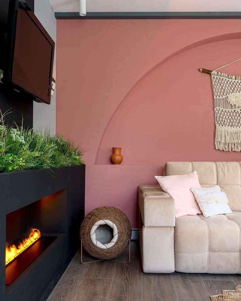 Краска Lanors Mons цвет Коралловый риф Coral Reef 77 Interior 0,2 л фото в интерьере