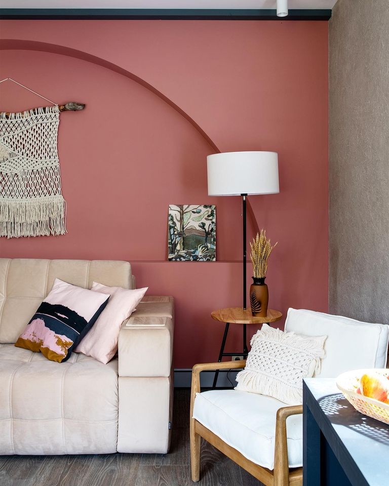 Краска Lanors Mons цвет Коралловый риф Coral Reef 77 Interior 1 л фото в интерьере