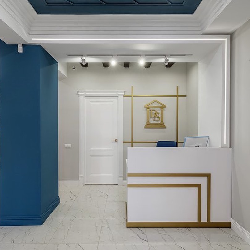 Краска Lanors Mons цвет Сапфир Sapphire 111 Eggshell 1 л фото в интерьере