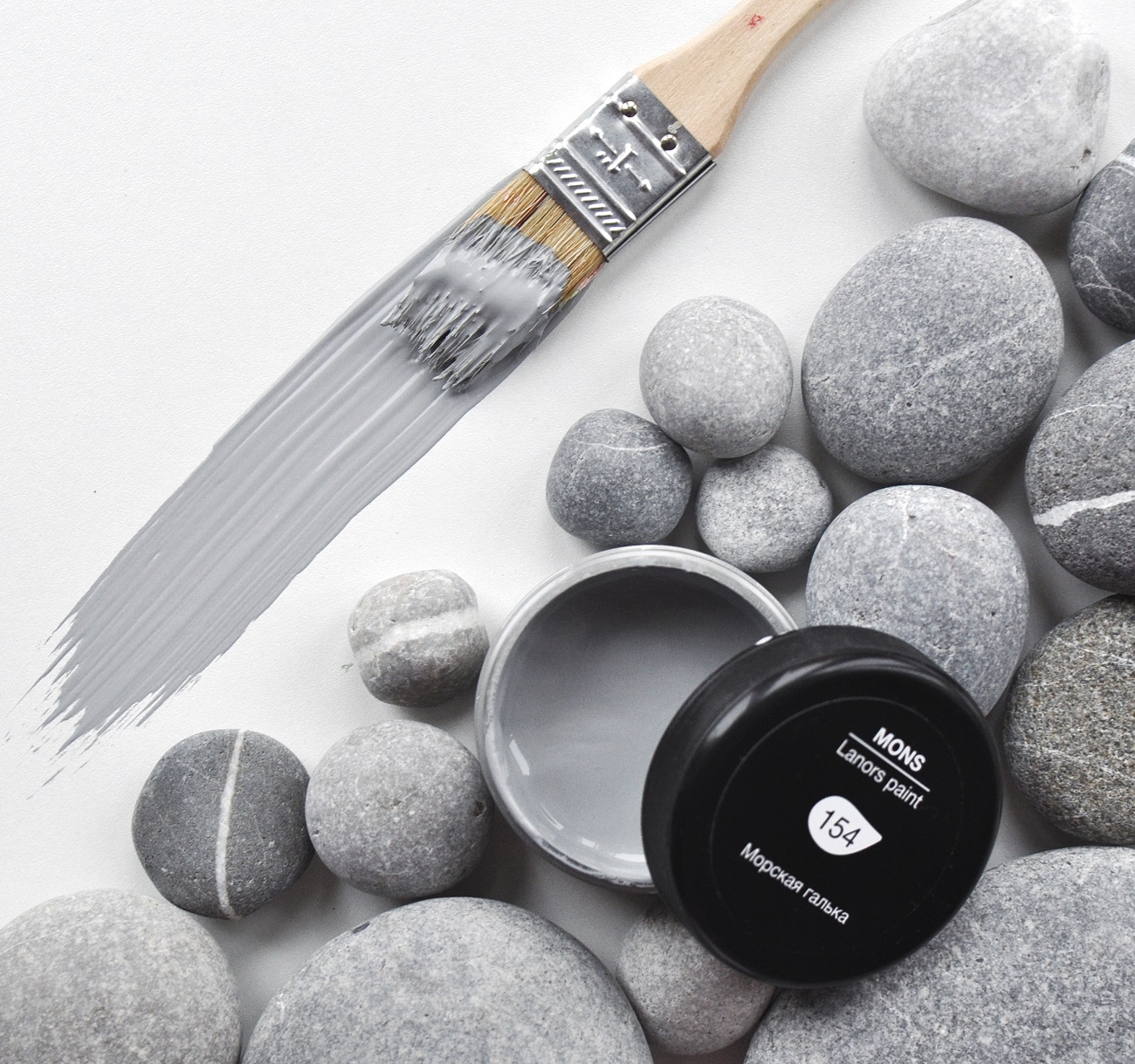 Краска Lanors Mons цвет Морская галька Sea pebbles 154 Eggshell 1 л