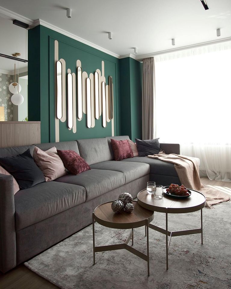 Краска Lanors Mons цвет Амазонит Amazonite 160 Satin 1 л фото в интерьере