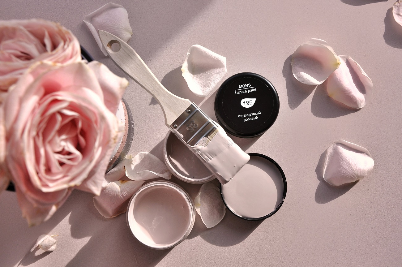 Краска Lanors Mons цвет Французский розовый French pink 195 Satin 1 л фото в интерьере