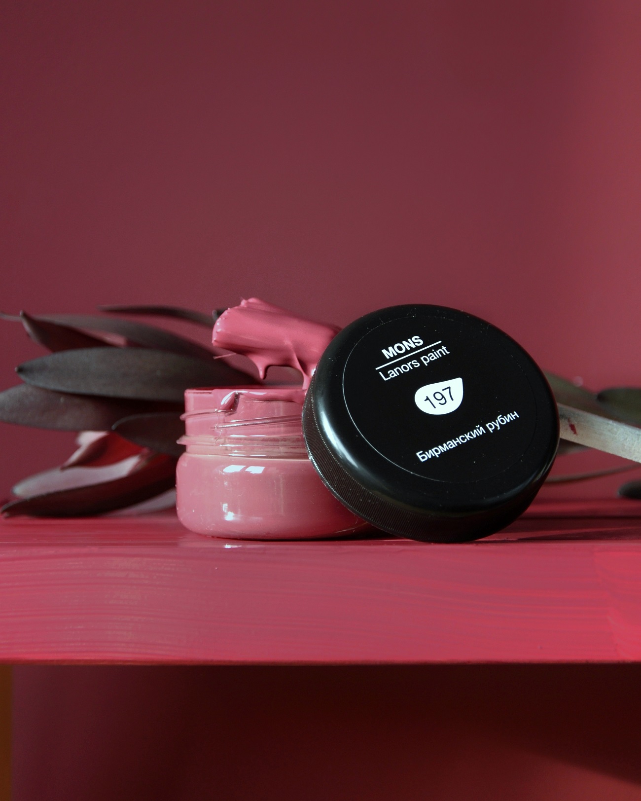 Краска Lanors Mons цвет Бирманский рубин Burmese ruby 197 Exterior 4.5 л фото в интерьере