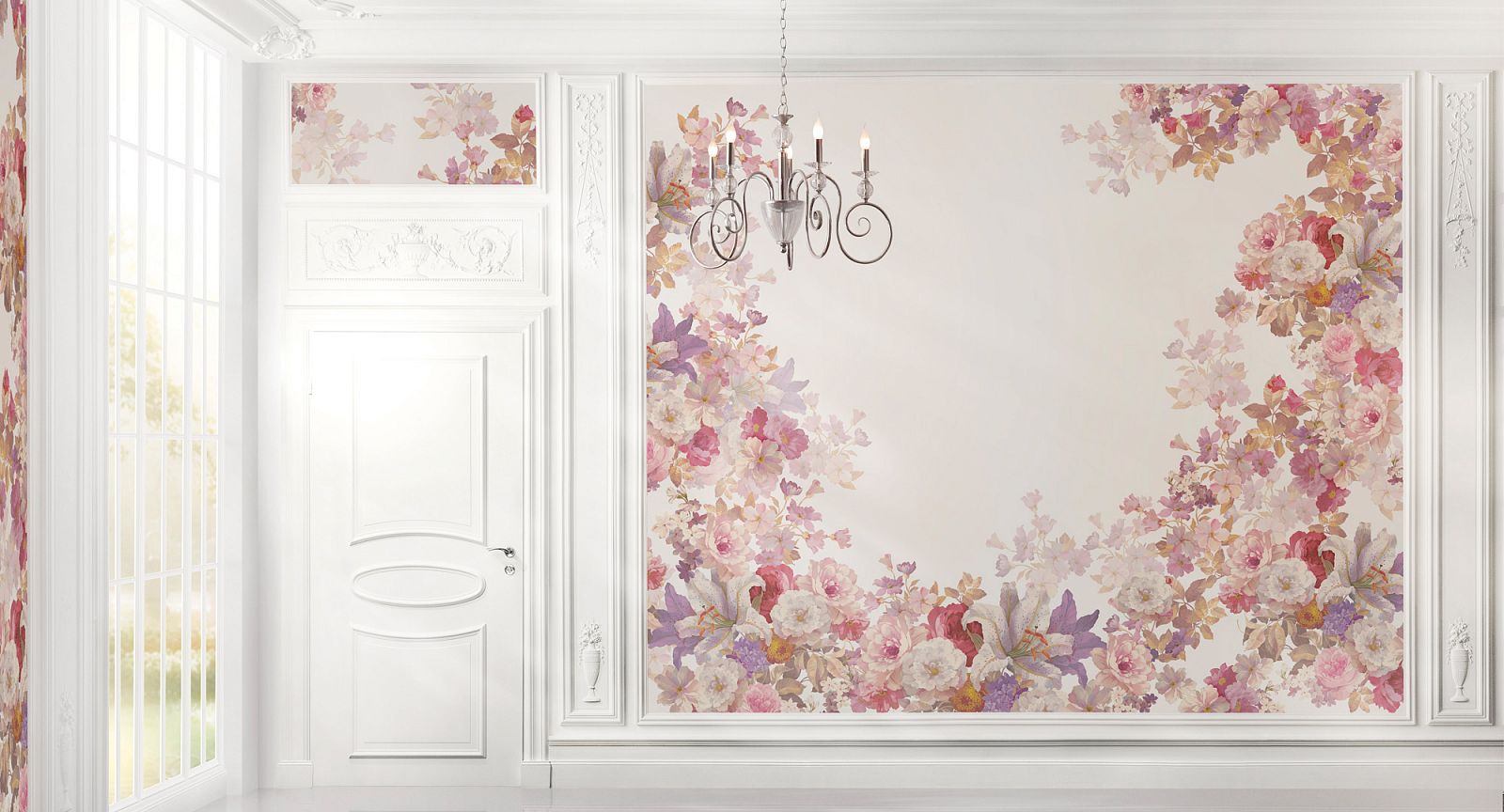 Панно Loymina Classic vol. II French bouquet V9 002/1 B2 3х4 м фото в интерьере