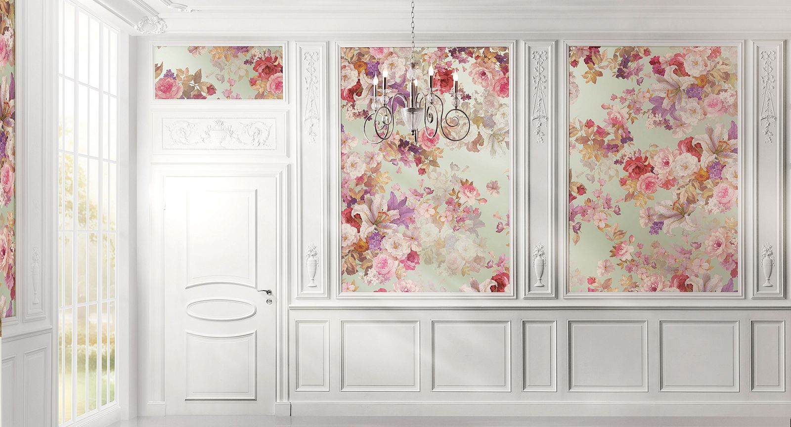 Панно Loymina Classic vol. II French bouquet V9 005 B1 3х4 м фото в интерьере