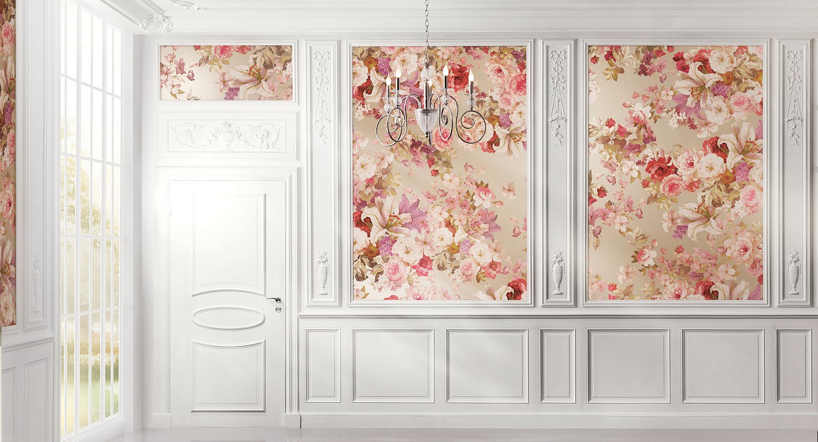 Панно Loymina Classic vol. II French bouquet V9 008 B1 3х4 м фото в интерьере