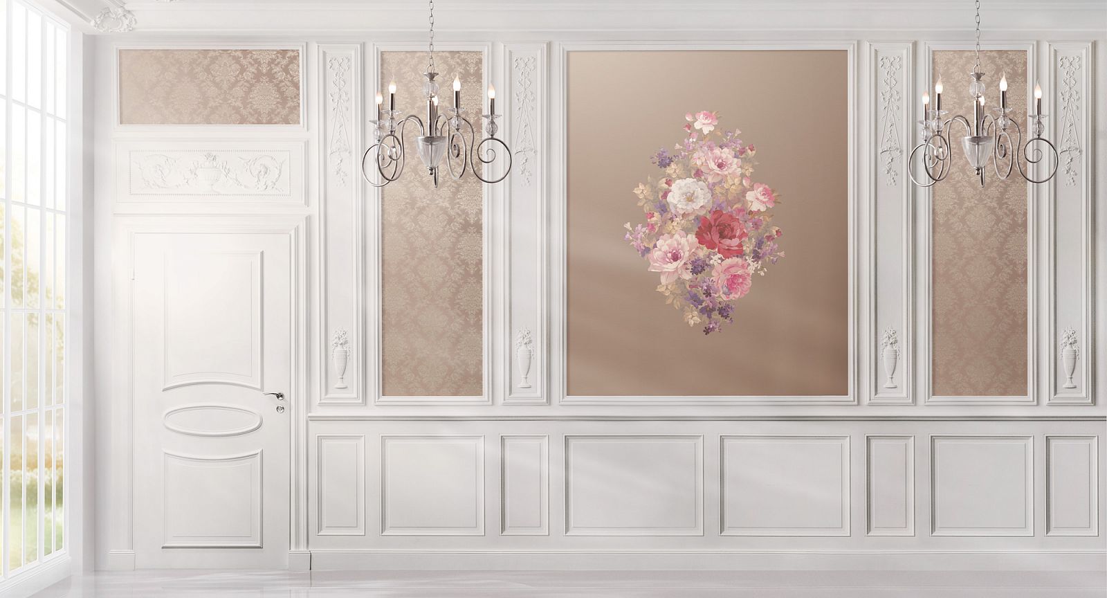 Панно Loymina Classic vol. II French bouquet V9 010 B3 3х2 м фото в интерьере