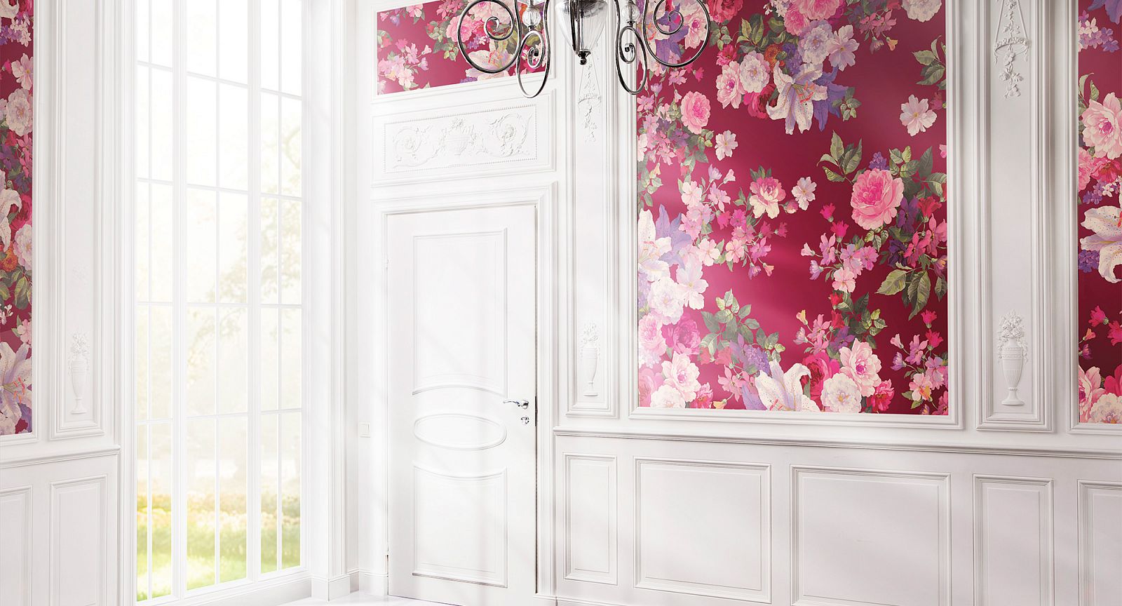 Панно Loymina Classic vol. II French bouquet V9 020 B1 3х4 м фото в интерьере