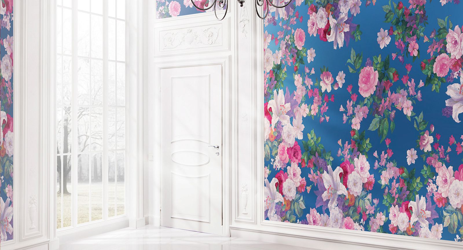 Панно Loymina Classic vol. II French bouquet V9 021 B1 3х4 м фото в интерьере