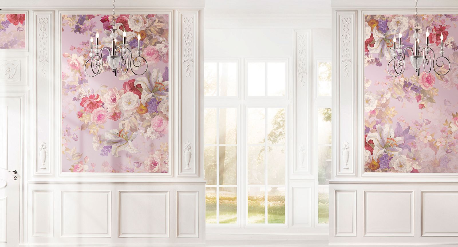 Панно Loymina Classic vol. II French bouquet V9 221 B1 3х4 м фото в интерьере