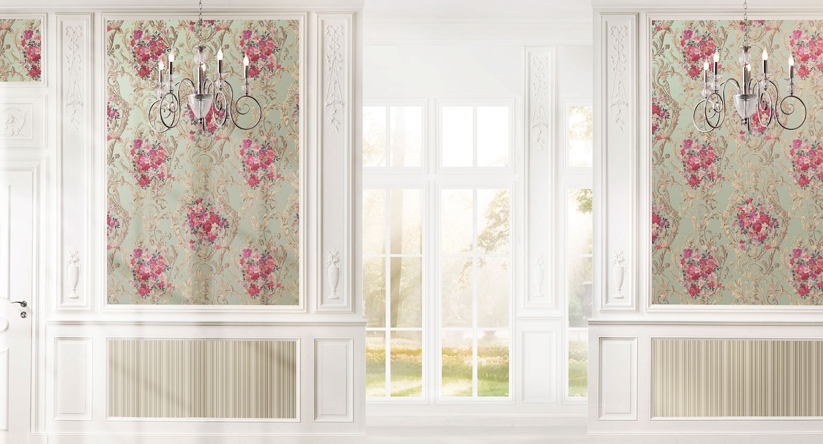 Панно Loymina Classic vol. II Medallion V10 005 C3 3х1 м фото в интерьере