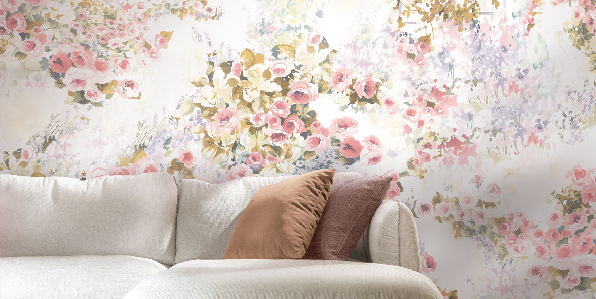 Панно Loymina Sialia Jardin des roses Q10 002 A1 3x4 м фото в интерьере