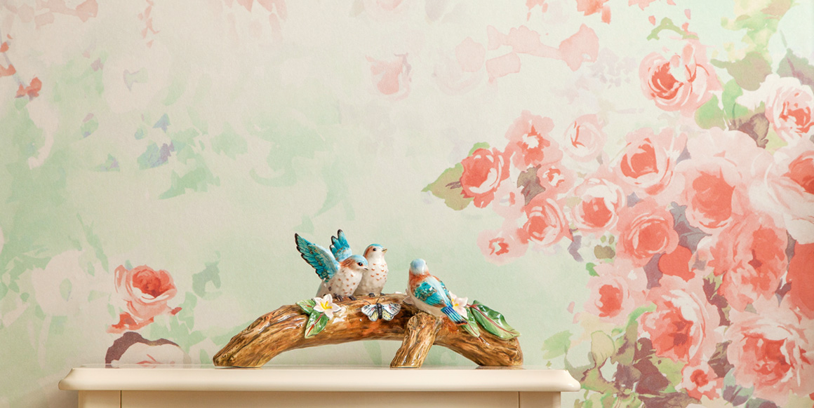 Панно Loymina Sialia Jardin des roses Q10 003 A1 3x4 м фото в интерьере