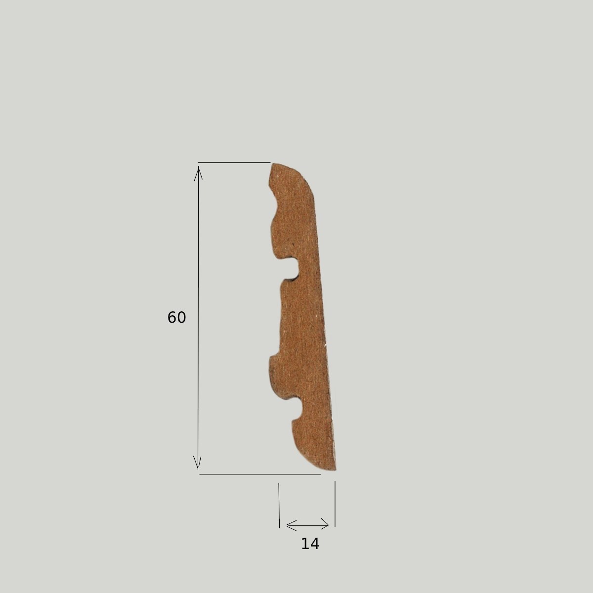 Плинтус МДФ ламинированный Alloc Дуб Светлый Каньон 8520 2400×60×14