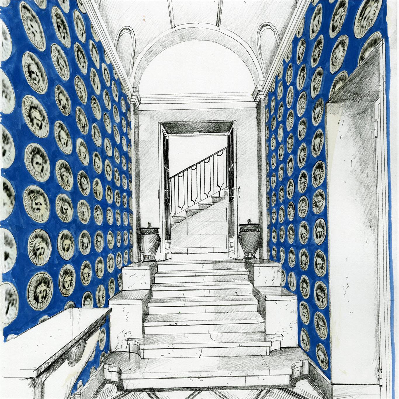 Обои Zoffany Palladio vol. I Medallion 312975 фото в интерьере