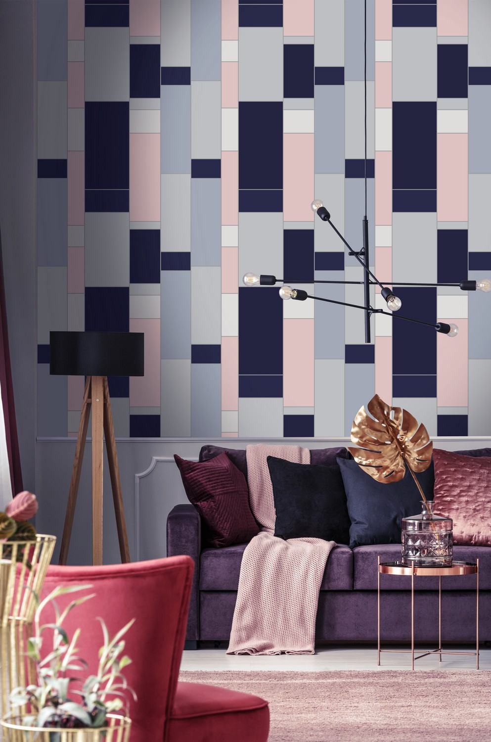 Обои Architector Mondrian Lines and planes KTM1120 фото в интерьере