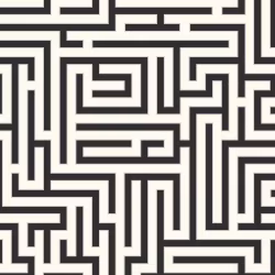 Обои Architector Black & white Maze ZN50300