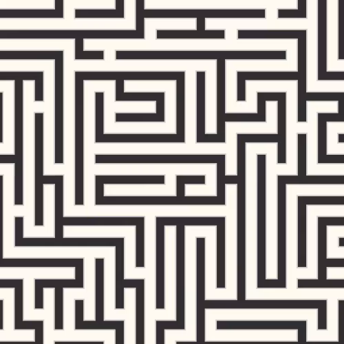 Обои Architector Black & white Maze ZN50300