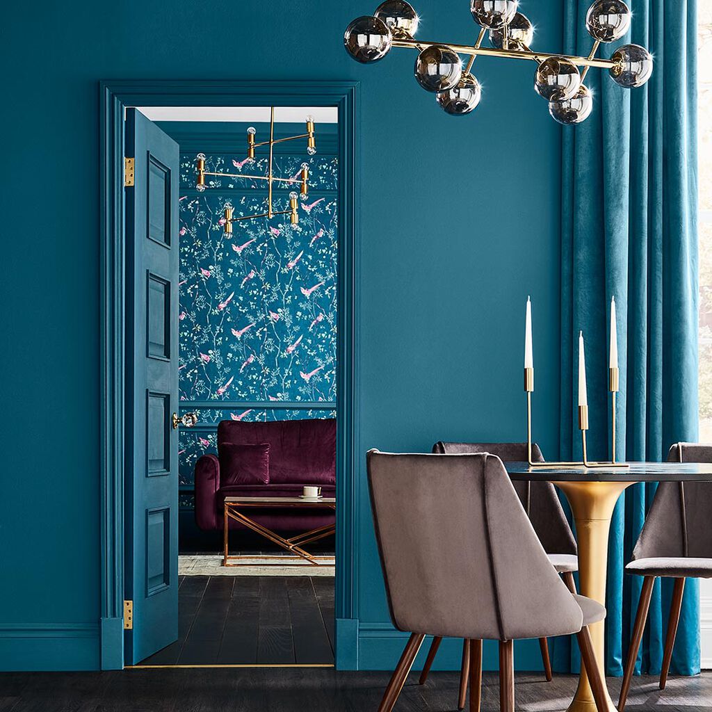 Краска Graham & Brown цвет Tiru Durable Matt Emulsion 0,1 л фото в интерьере