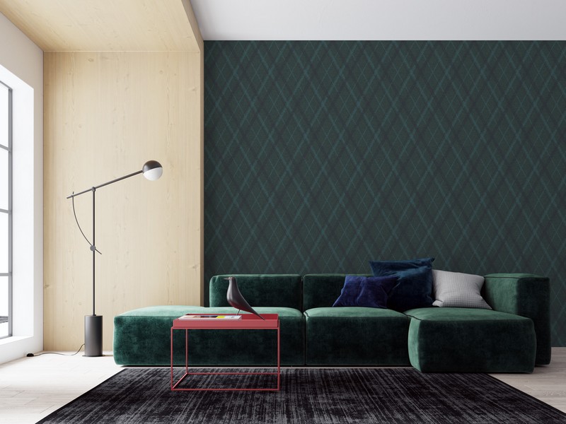 Обои Architector Sauvage Argyle KT10012 фото в интерьере