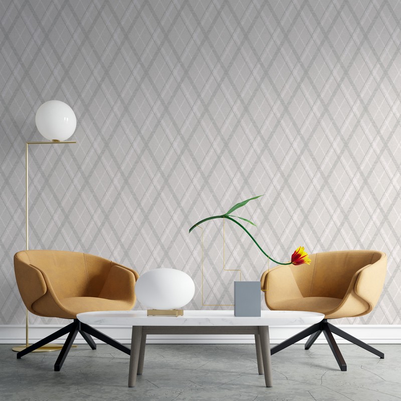 Обои Architector Sauvage Argyle KT10018 фото в интерьере