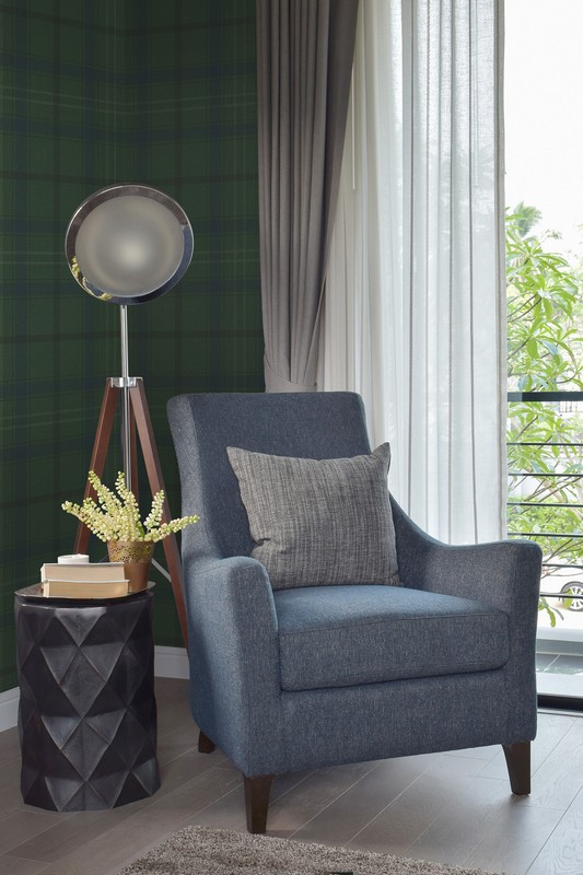 Обои Architector Sauvage Tartan KT10204 фото в интерьере