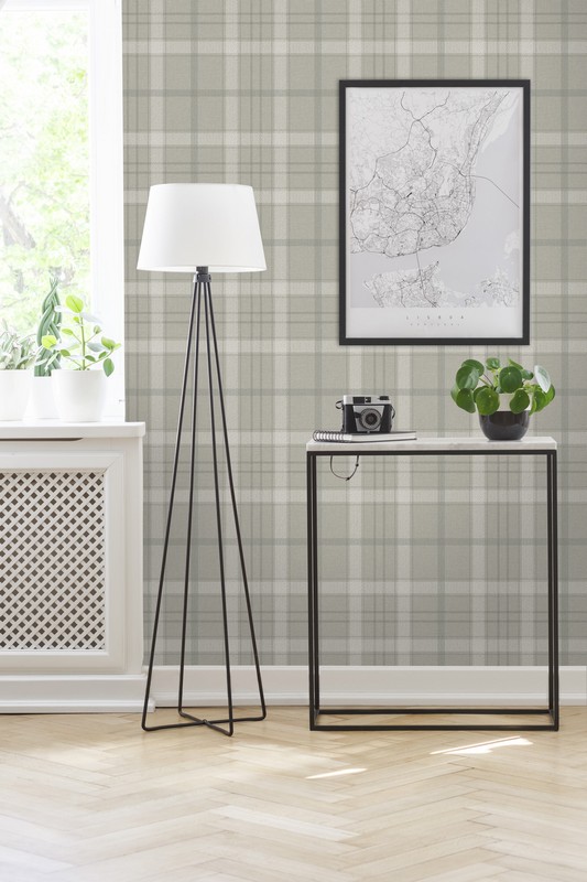 Обои Architector Sauvage Tartan KT10208 фото в интерьере