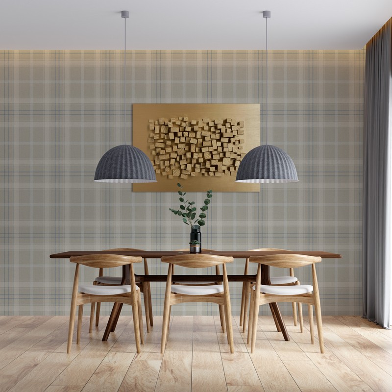 Обои Architector Sauvage Tartan KT10218 фото в интерьере