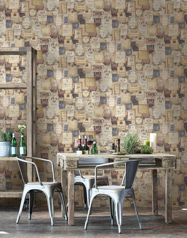 Обои KT Exclusive Vintage Home II Lables MV81201 фото в интерьере