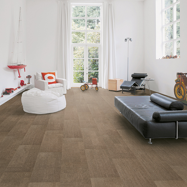 Пробковый пол замковый Wicanders Fashionable Grafite C85M001 905×295×10,5 фото в интерьере