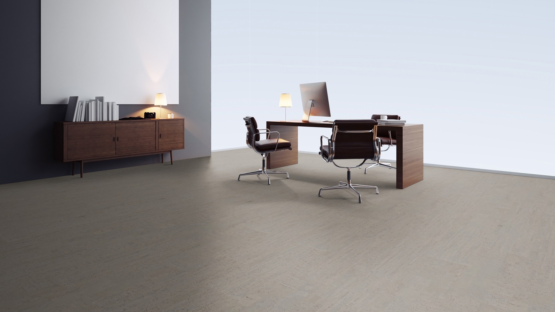 Пробковый пол замковый Wicanders Fashionable Antracite C88Q001 905×295×10,5 фото в интерьере