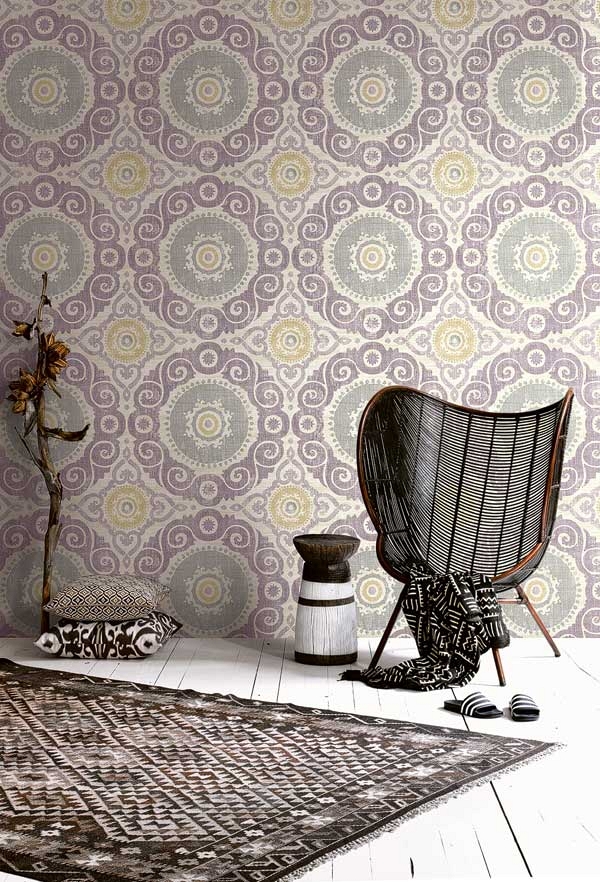 Обои KT Exclusive Global Style Suzanni Medallion UE81109 фото в интерьере