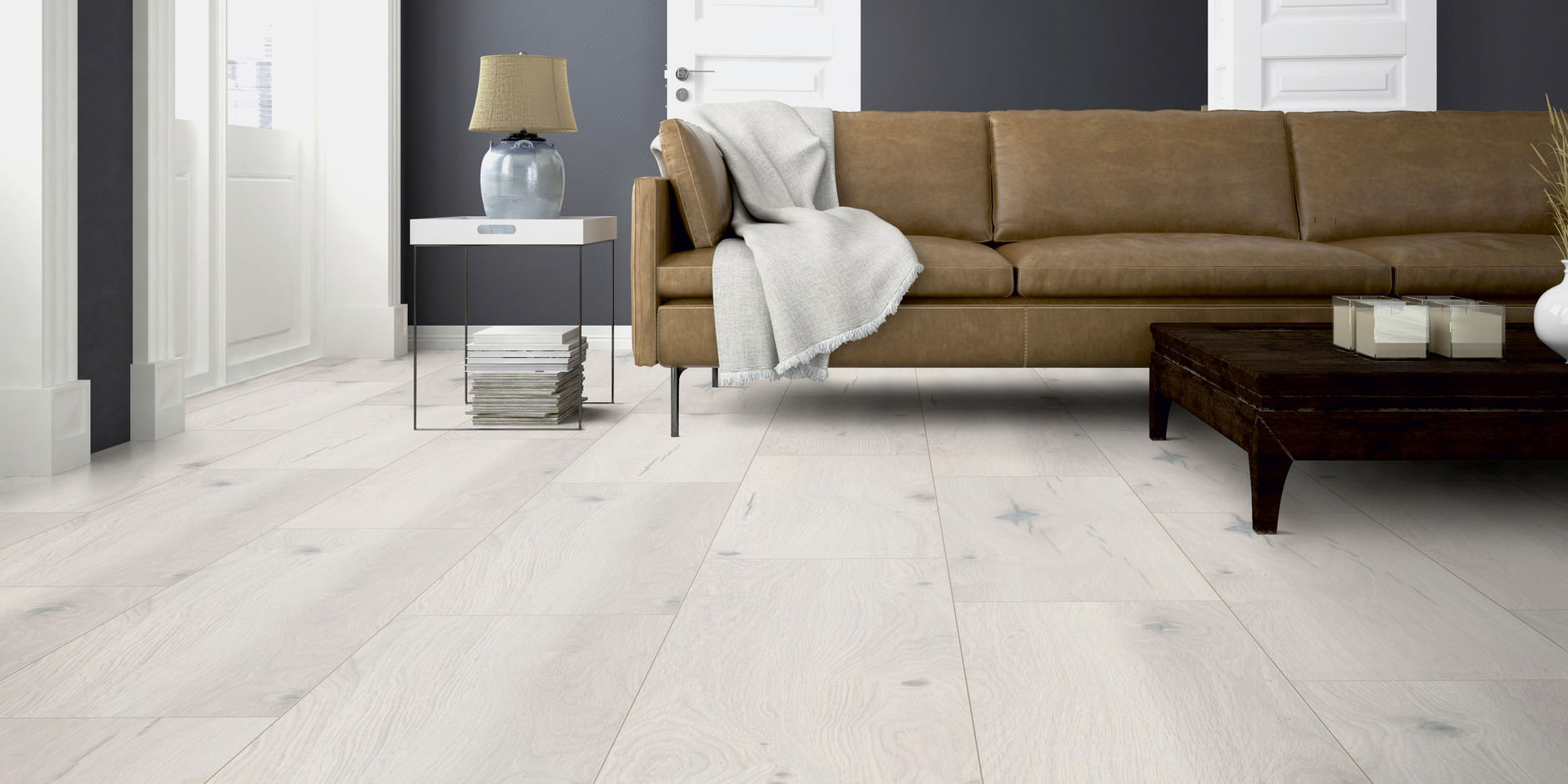 Ламинат Ter Hurne Trend Line Дуб Алебастр 2801 1285×327×8 фото в интерьере