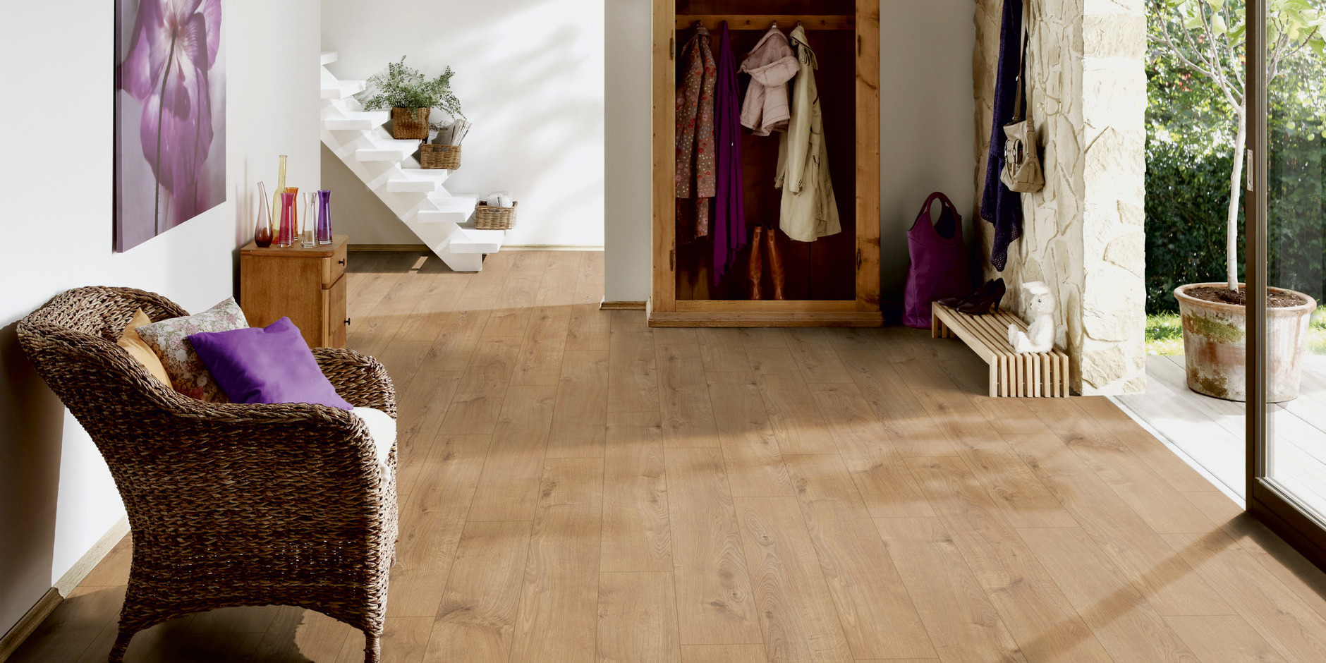 Ламинат Ter Hurne Classic Line Дуб Золотисто-Коричневый 1844 1285×192×8 фото в интерьере