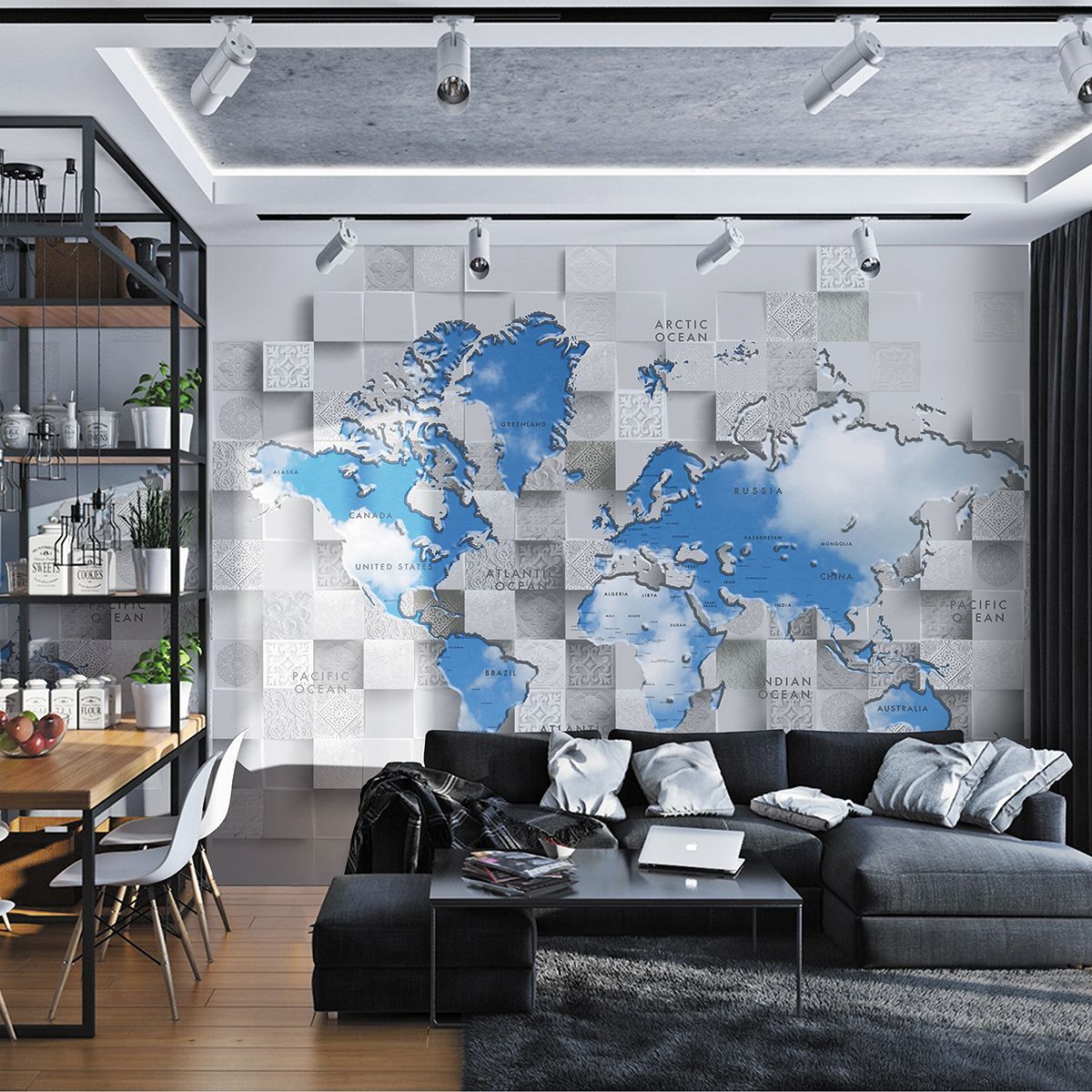 Панно Affresco New Art RE184-COL1 2x2,68 м фото в интерьере