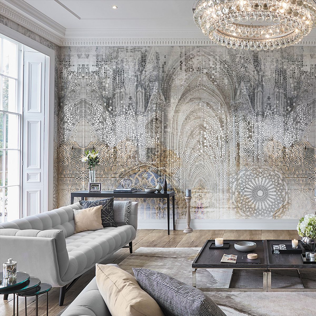 Панно Affresco New Art RE177-COL1 2x2,68 м фото в интерьере