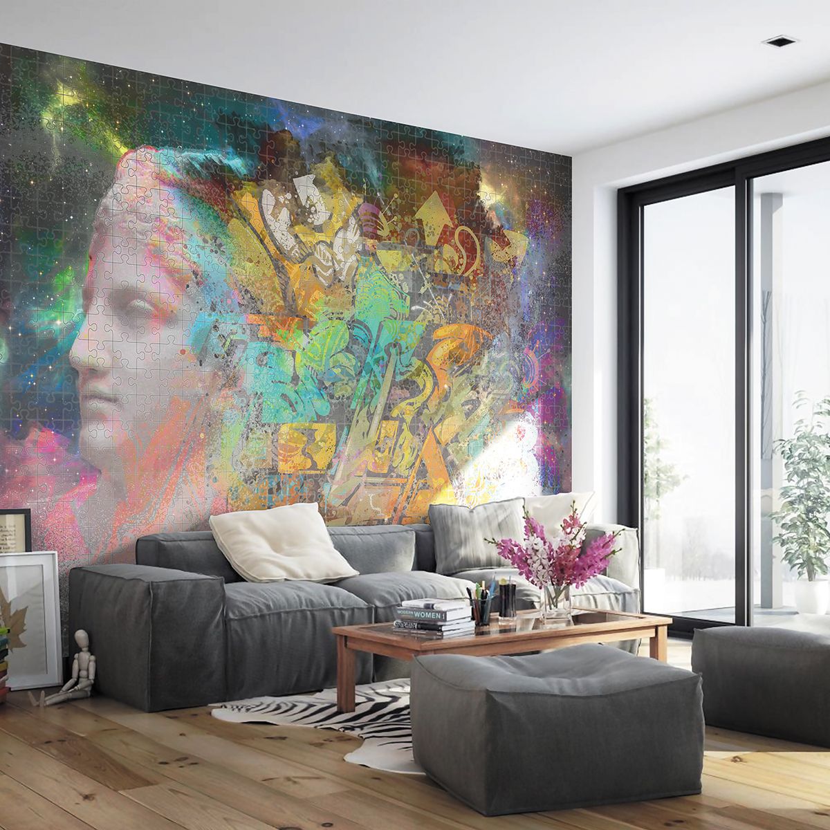 Панно Affresco New Art RE167-COL1 2x2,68 м фото в интерьере