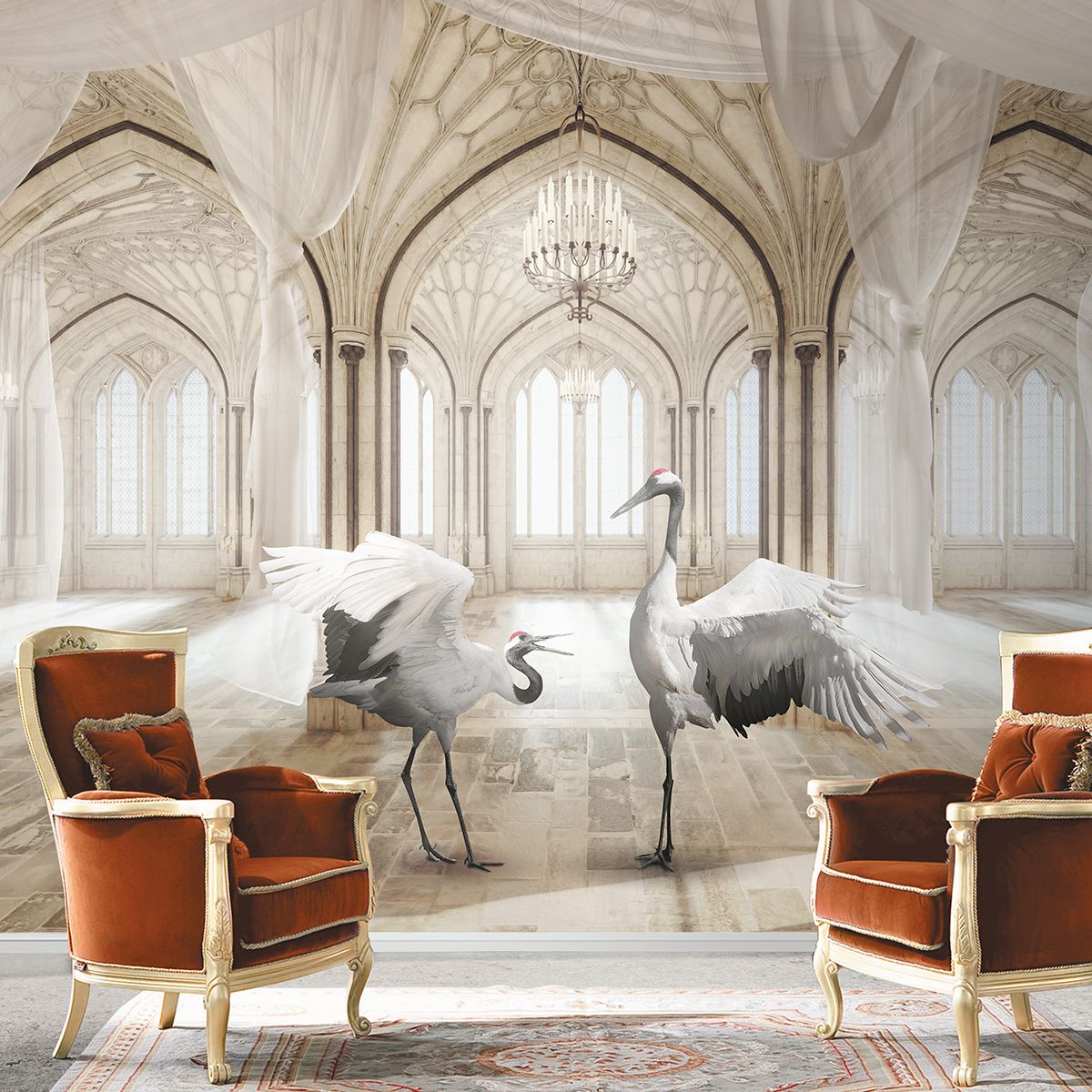 Панно Affresco New Art RE198-COL1 2x4,02 м фото в интерьере