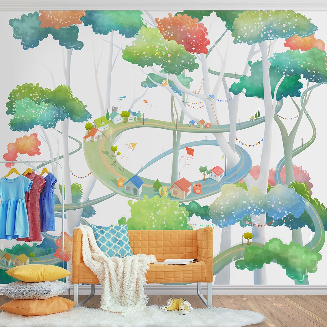 Панно Affresco Сказки ML634-COL3 2x2,68 м фото в интерьере