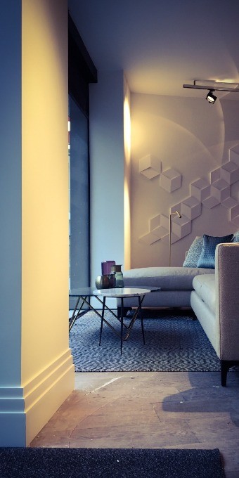 Стеновая панель под покраску Orac Decor Modern Rombus W100 258×150×29 фото в интерьере